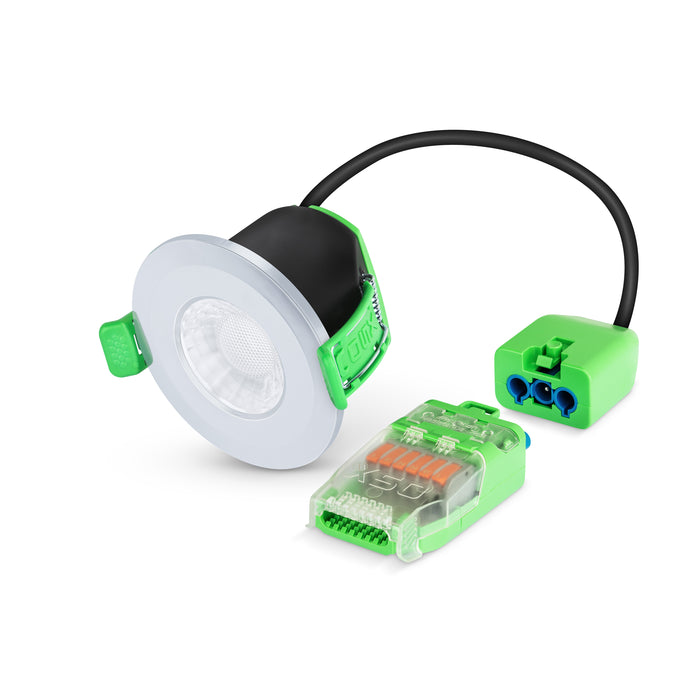 JCC JC1102/CH X50 Fire rated downlight Tilt 3W/5W IP65 3000/4000/5700K 400/650 lms Chrome - westbasedirect.com