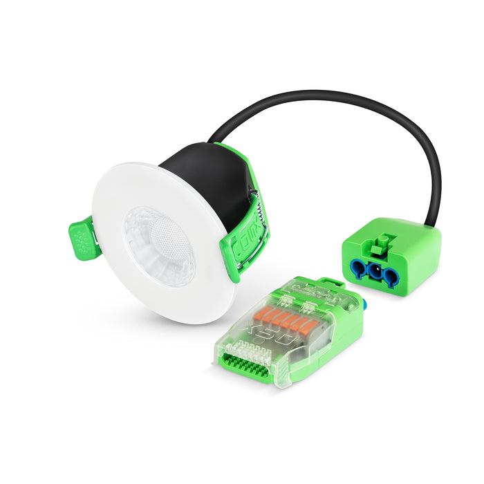 JCC JC1102/WH X50 Fire rated downlight Tilt 3W/5W IP65 3000/4000/5700K 400/650 lms White - westbasedirect.com
