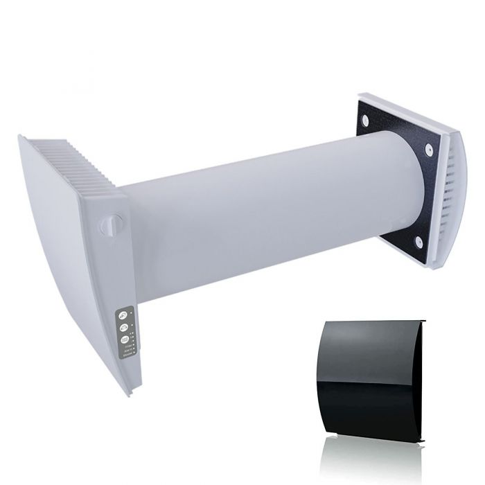 Blauberg AERIS-MIDI-BLK Aeris-Midi Decentralised Single Room Heat Recovery Unit - Black Cowl - westbasedirect.com