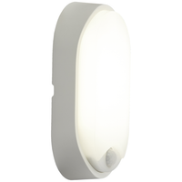 Ansell AHELED/OW/PIR Helder 12W IP54 CCT Oval Plain Bulkhead c/w PIR White 3000K/4000K/6000K