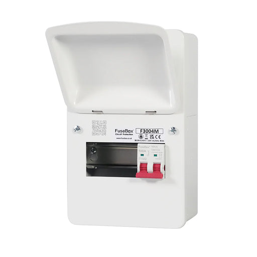 FuseBox F3004M 6 Module 4 Way Consumer Unit with 100A Main Switch - westbasedirect.com