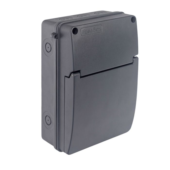 FuseBox A65E06MGY IP65 Grey Enclosure 6 Module with Busbar, N Cable and Acc Pack - westbasedirect.com