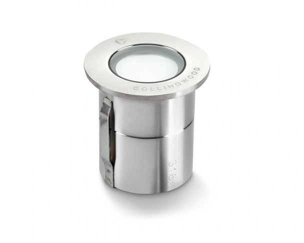 Collingwood GL019DC0F40 GL019 1W IP68 Low Voltage Frosted LED Ground Light, Stainless Steel, 100 Degree Beam Angle, 4000K - westbasedirect.com