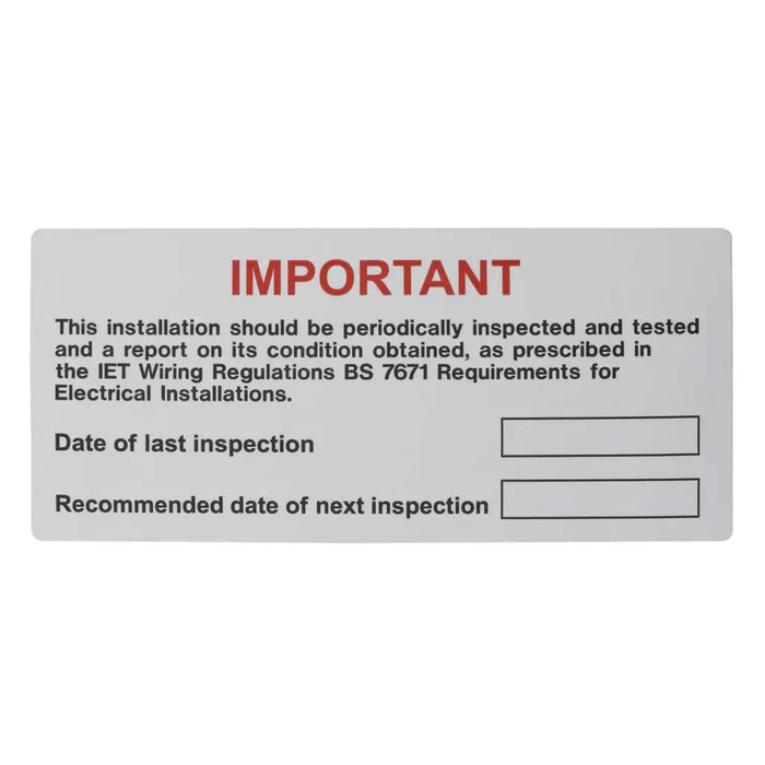 iSigns IS5610SA Industrial Signs Periodic Inspection Label 130mm x 60mm Vinyl (Pack of 10) - westbasedirect.com