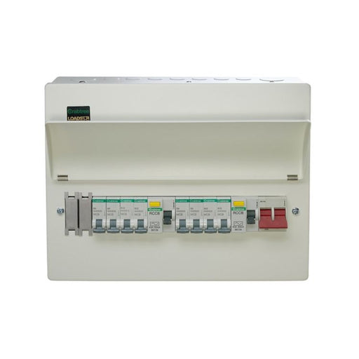 Crabtree LS10BUB8HI Loadstar 10 Way High Integrity Consumer Unit with 100A Main Switch, 2x80A 30mA Type A RCD & 8 MCBs - westbasedirect.com