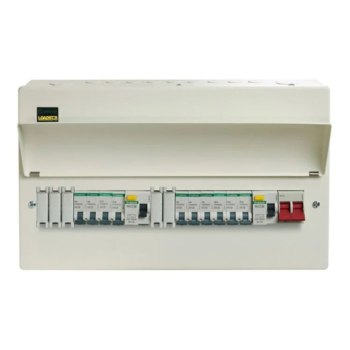 Crabtree LS15BUB10HI Loadstar 15 Way High Integrity Consumer Unit with 100A Main Switch, 2x80A 30mA Type A RCD & 10 MCBs - westbasedirect.com
