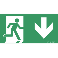Aurora EN-LG2D 2 x Down PVC Emergency Exit Legends for EN-EMLED21, EN-EMLED22 & EN-EMLED24