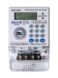 Metro Prepaid MET200 60A Single Phase Digital Pre-Payment Meter