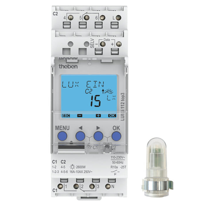 Timeguard LUNA112TOP3AL Twilight Switch 2 Ch Sm Sensor 1120130