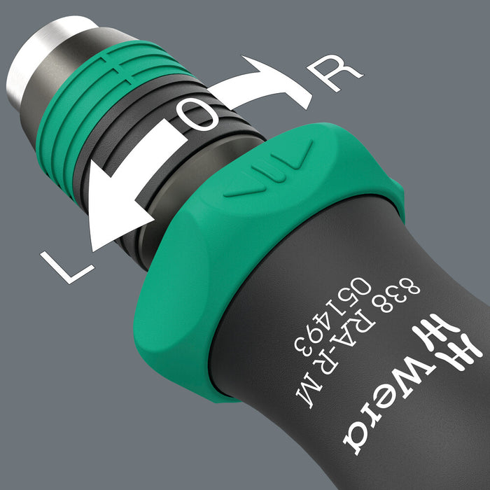 Wera 05051493001 838 RA-R M Bits-Handhalter, with ratchet functionality, 1/4" - westbasedirect.com