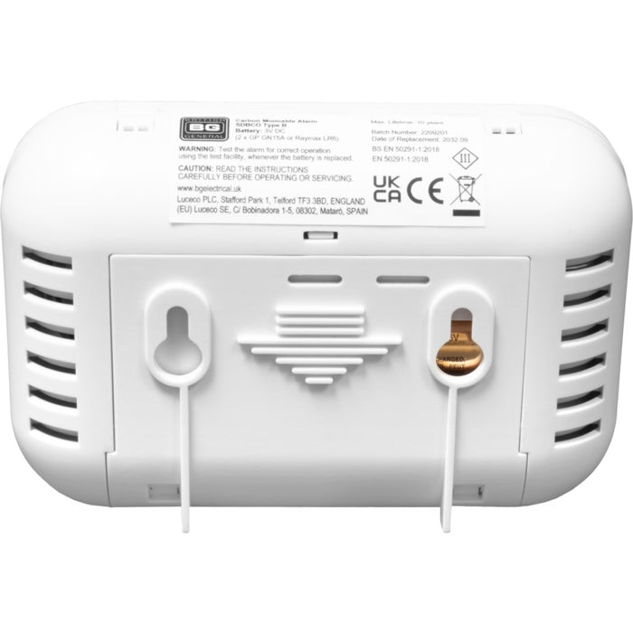 BG SDBCO Battery Carbon Monoxide Detector, 2x AA Batteries Included - westbasedirect.com