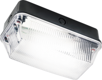 Knightsbridge BH22PB 230V IP65 60W (BC) B22 Bulkhead with Clear Prismatic Diffuser & Black Plastic Base