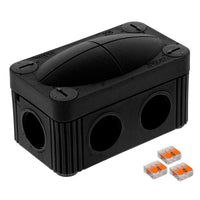 Wiska 10109900 COMBI 206 Junction Box + 3x 3-pole WAGO 221-413 Connectors - Black