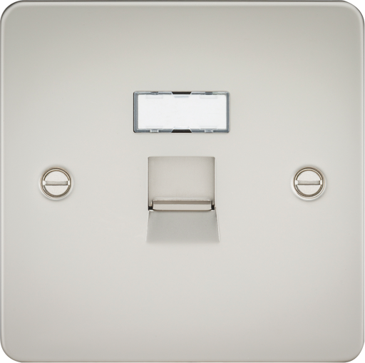 Knightsbridge FPRJ45PL Flat Plate RJ45 Network Outlet - Pearl - westbasedirect.com