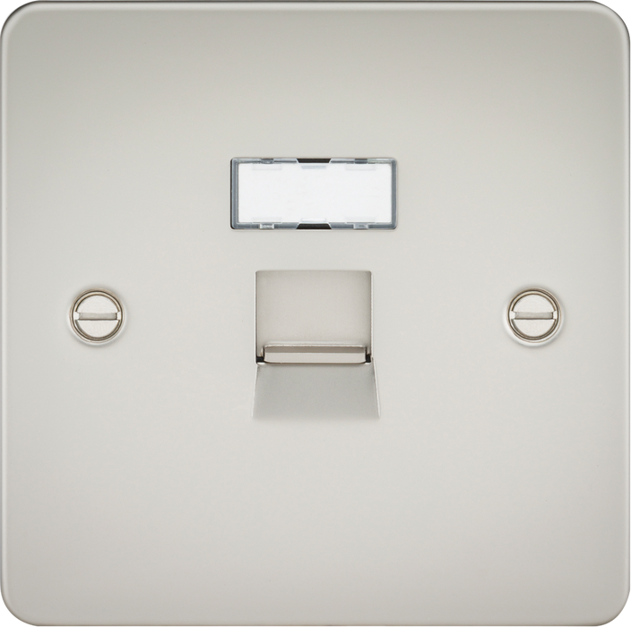 Knightsbridge FPRJ45PL Flat Plate RJ45 Network Outlet - Pearl - westbasedirect.com