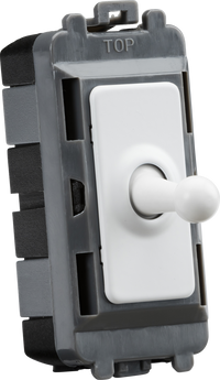 Knightsbridge GDM02TOGMW 20AX 1G DP Toggle Switch - Matt White