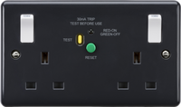 Knightsbridge PM9RCD Part M 13A 2G DP RCD Switched Socket with White Outboard Rockers (Type-A)