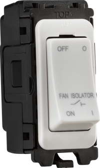 Knightsbridge CUGM19 White Curved Edge 10A 3 Pole Fan Isolator Module