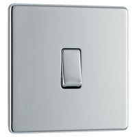 BG FPC13 Flatplate Screwless 20A 16AX Intermediate Light Switch - Polished Chrome