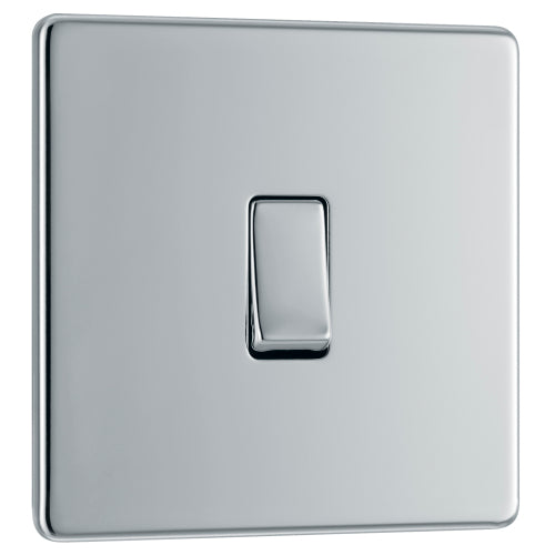 BG FPC13 Flatplate Screwless Intermediate Light Switch 10A - Polished Chrome - westbasedirect.com