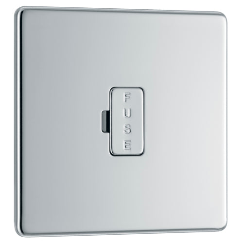 BG FPC54 Flatplate Screwless Unswitched Spur 13A - Polished Chrome - westbasedirect.com