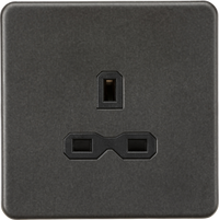 Knightsbridge SFR7000USB Screwless 13A 1G Unwitched Socket - Smoked Bronze + Black Insert