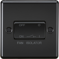 Knightsbridge CL11MBB Rounded Edge 10AX 3 Pole Fan Isolator Switch - Matt Black