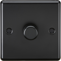 Knightsbridge CL2191MBB Rounded Edge 1G 2 Way 10-200W (5-150W LED) Intelligent Dimmer - Matt Black