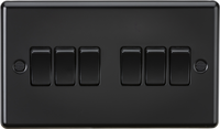 Knightsbridge CL42MBB Rounded Edge 10AX 6G 2-Way Plate Switch - Matt Black