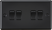 Knightsbridge CL41MBB Rounded Edge 10AX 4G 2-Way Plate Switch - Matt Black