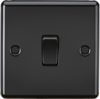 Knightsbridge CL2MBBx10 Rounded Edge 10AX 1G 2-Way Plate Switch - Matt Black (10 Pack)