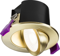 Knightsbridge SPKEVTB SpektroLED Evo Tilt Fire Rated IP65 Downlight with 2x Wattage and 4x CCT - Brushed Brass