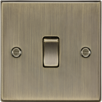 Knightsbridge CS2AB Square Edge 10AX 1G 2-Way Plate Switch - Antique Brass