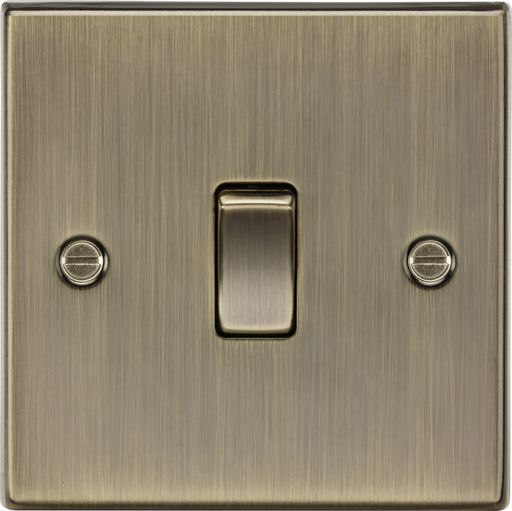 Knightsbridge CS2AB Square Edge 10AX 1G 2-Way Plate Switch - Antique Brass - westbasedirect.com