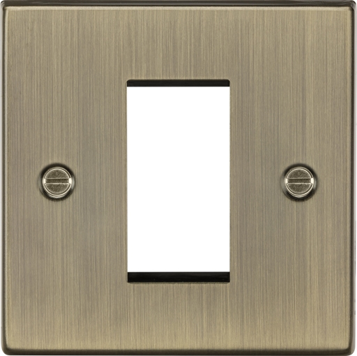 Knightsbridge CS1GAB Square Edge 1G Modular Faceplate - Antique Brass - westbasedirect.com