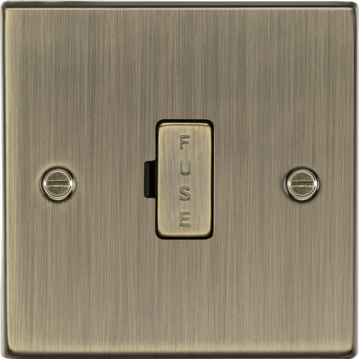 Knightsbridge CS6AB Square Edge 13A Fused Spur Unit - Antique Brass - westbasedirect.com