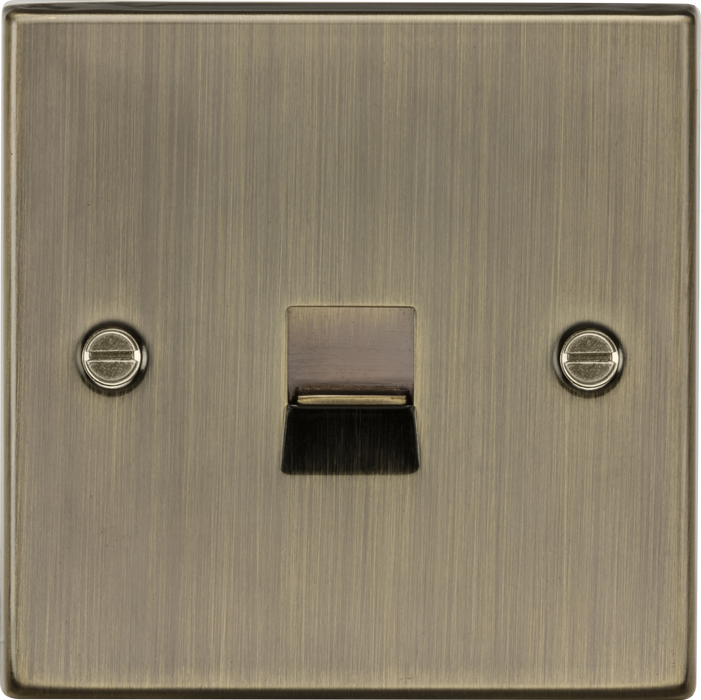 Knightsbridge CS73AB Square Edge Telephone Master Outlet - Antique Brass - westbasedirect.com