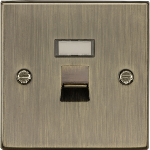 Knightsbridge CS45AB Square Edge RJ45 Network Outlet - Antique Brass - westbasedirect.com
