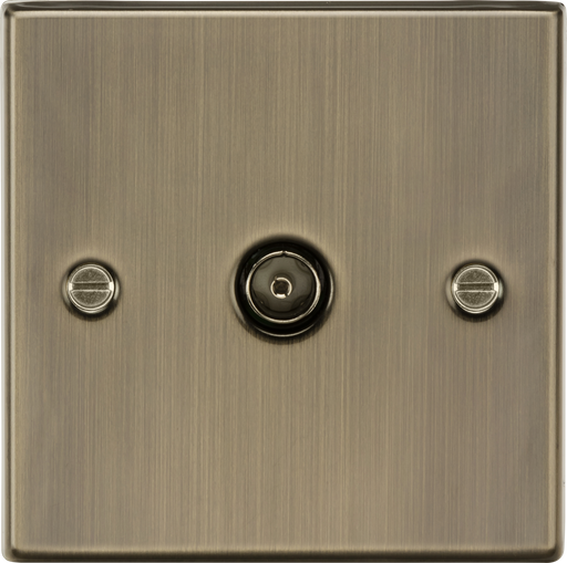 Knightsbridge CS010AB Square Edge TV Outlet (Non-Isolated) - Antique Brass - westbasedirect.com