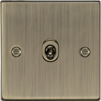 Knightsbridge CSTOG12AB Square Edge 10AX 1G Intermediate Toggle Switch - Antique Brass
