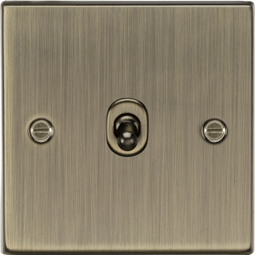 Knightsbridge CSTOG12AB Square Edge 10AX 1G Intermediate Toggle Switch - Antique Brass - westbasedirect.com