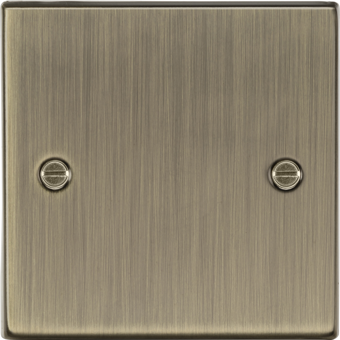 Knightsbridge CS85AB Square Edge 1G Blanking Plate - Antique Brass - westbasedirect.com