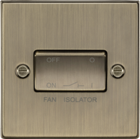 Knightsbridge CS11AB Square Edge 10AX 3 Pole Fan Isolator Switch - Antique Brass
