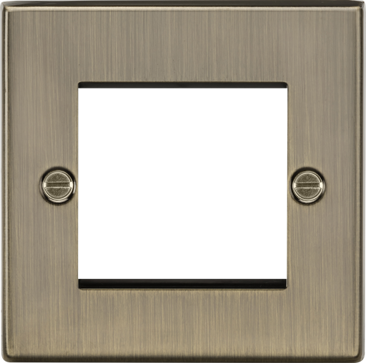 Knightsbridge CS2GAB Square Edge 2G Modular Faceplate - Antique Brass - westbasedirect.com