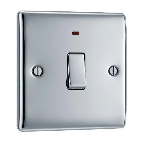BG NPC31 Nexus Metal 20A DP Switch + Neon - Polished Chrome - westbasedirect.com