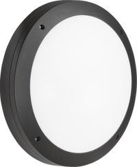Knightsbridge SHE1BP 230V IP65 18W LED Round Bulkhead CCT with Daylight Sensor - Black