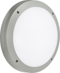Knightsbridge SHE1GEMP 230V IP65 18W LED Round Bulkhead CCT with Emergency & Daylight Sensor - Grey
