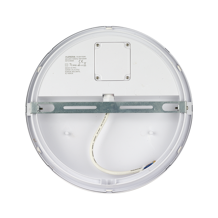 Aurora Utilite EN-BH130/30 220-240V 30W IP65 2800lm IK06 Polycarbonate Round LED Bulkhead White 3000K - westbasedirect.com