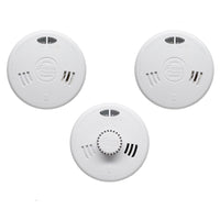 Kidde Slick 2x 2SFWR Optical Smoke & 1x 3SFWR Heat Alarm Kit Mains Powered with Sealed-In Rechargeable Battery Back-Up