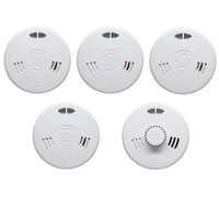 Kidde Slick 4x 2SFW Optical Smoke & 1x 3SFW Heat Alarm Kit Mains Powered with Alkaline Battery Back-Up